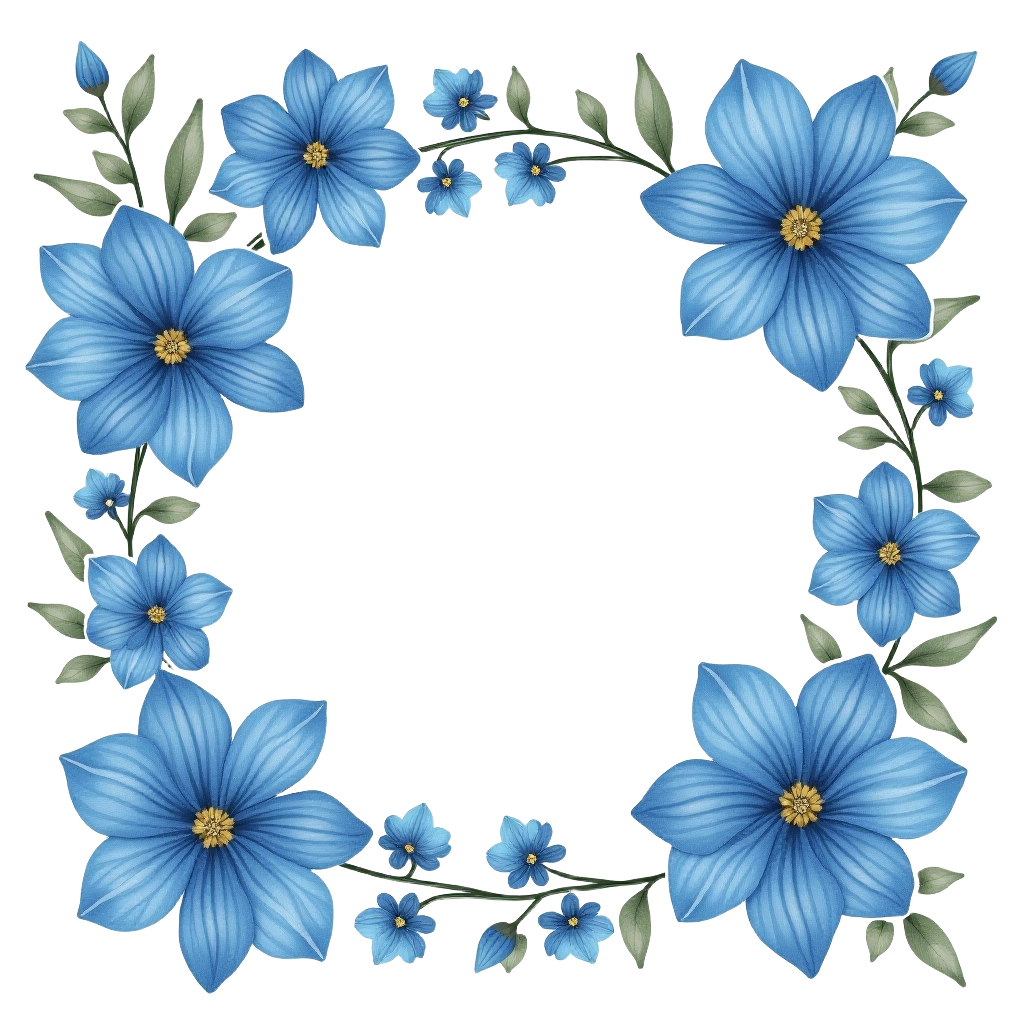 Blue Floral Wreath